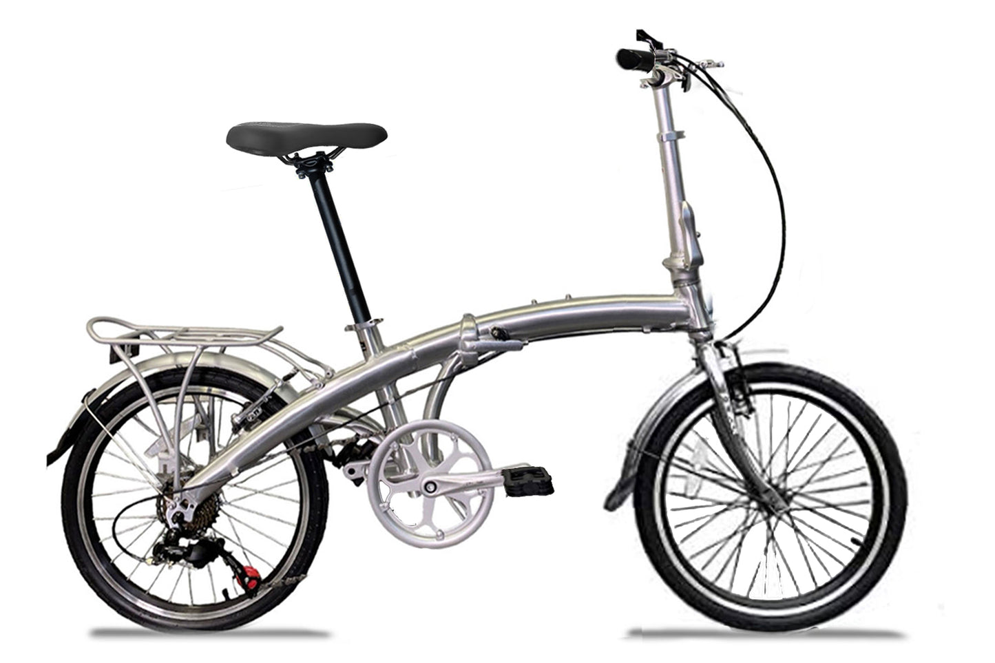 20" Silver Ace - SOLOROCK 20" 7 Speed Aluminum Folding Bike