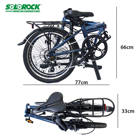 Hunter - SOLOROCK 20" Upgraded 7 Speed Steel Folding Bike