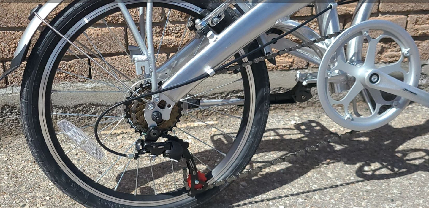 20" Silver Ace - SOLOROCK 20" 7 Speed Aluminum Folding Bike