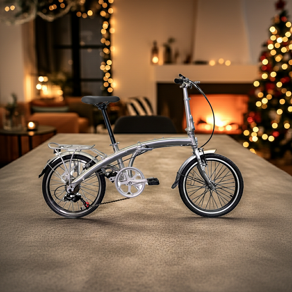 20" Silver Ace - SOLOROCK 20" 7 Speed Aluminum Folding Bike