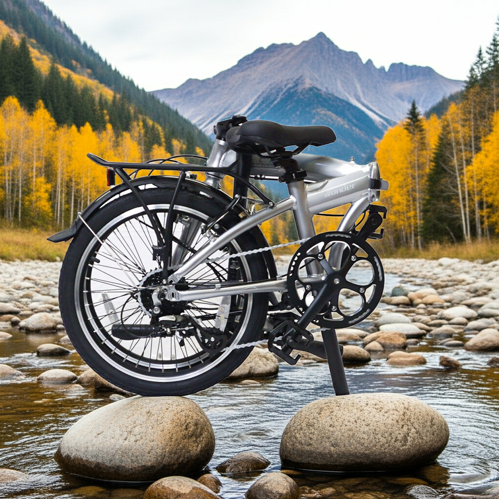 Wonder - SOLOROCK 20" 8 Speed Aluminum Folding Bike - V Brakes