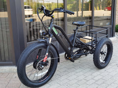 SOLOROCK 24" x 20" 7 Speed Aluminum Electric Tricycle - Egile 4" Fat Tire 3 Wheels eBike